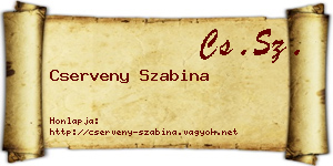 Cserveny Szabina névjegykártya